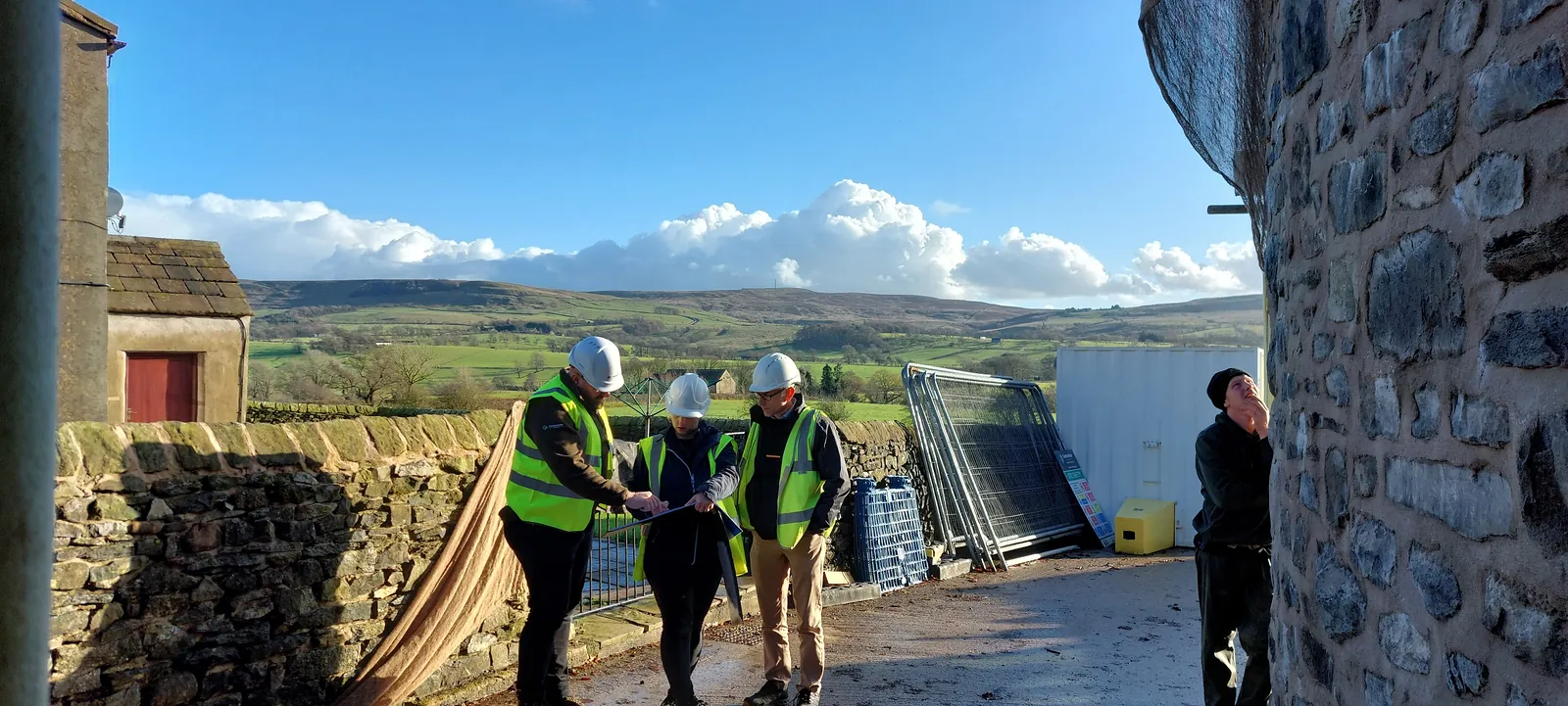Cornerstone team on site at a heritage rebuild