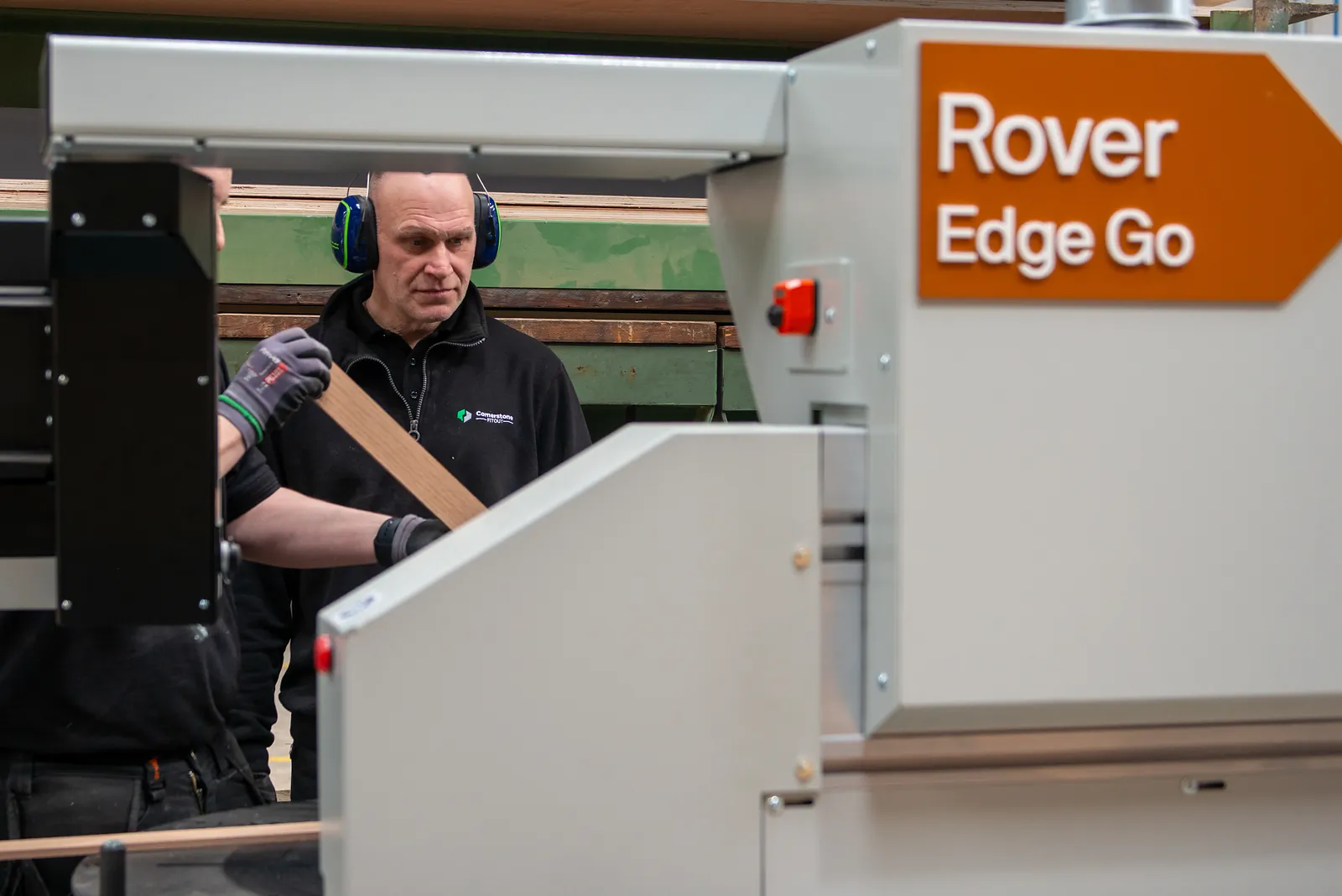 The Rover Edge Go edgebander in use