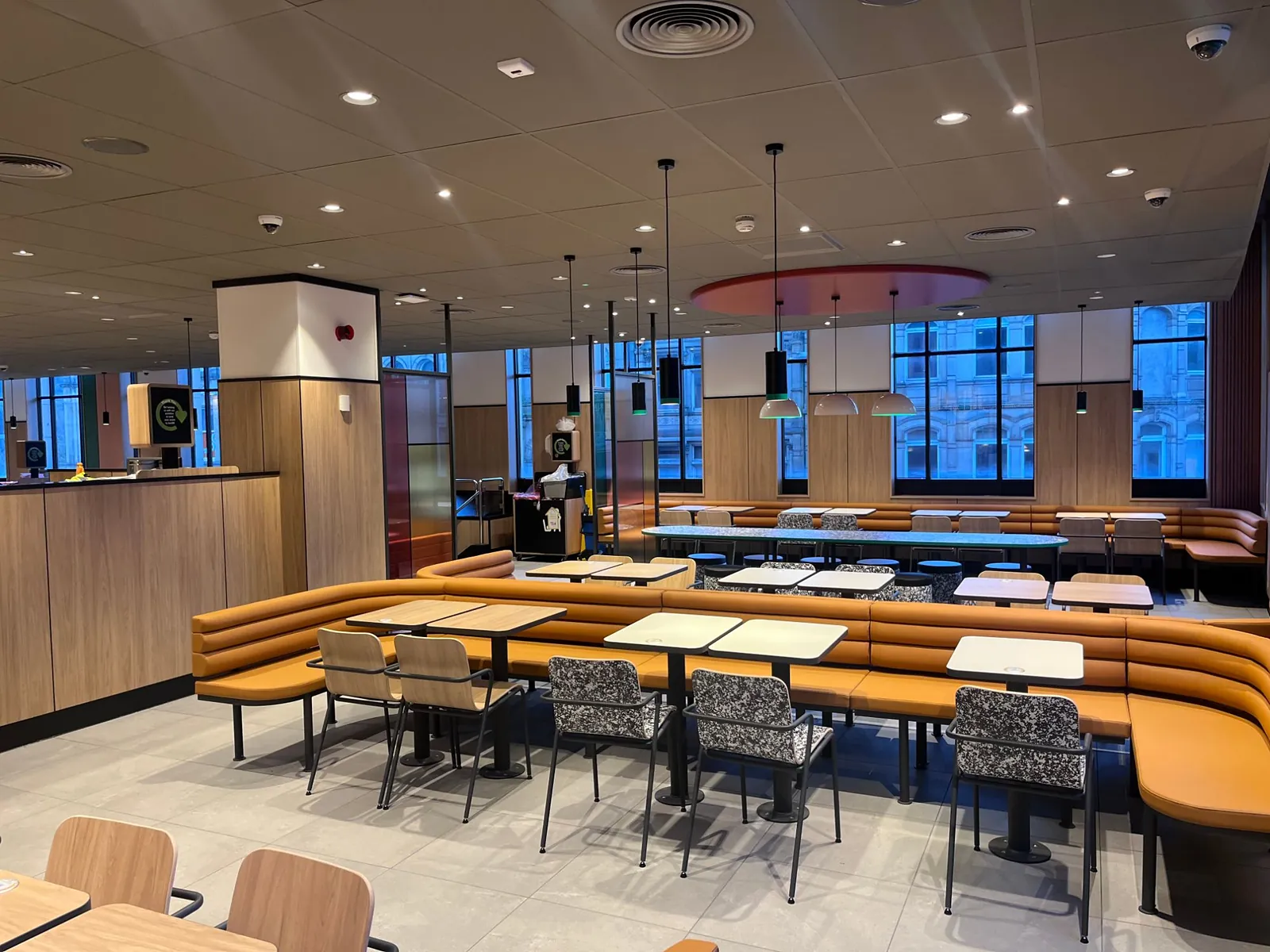 Fast serve restaurant dining area after Cornerstone reimaging