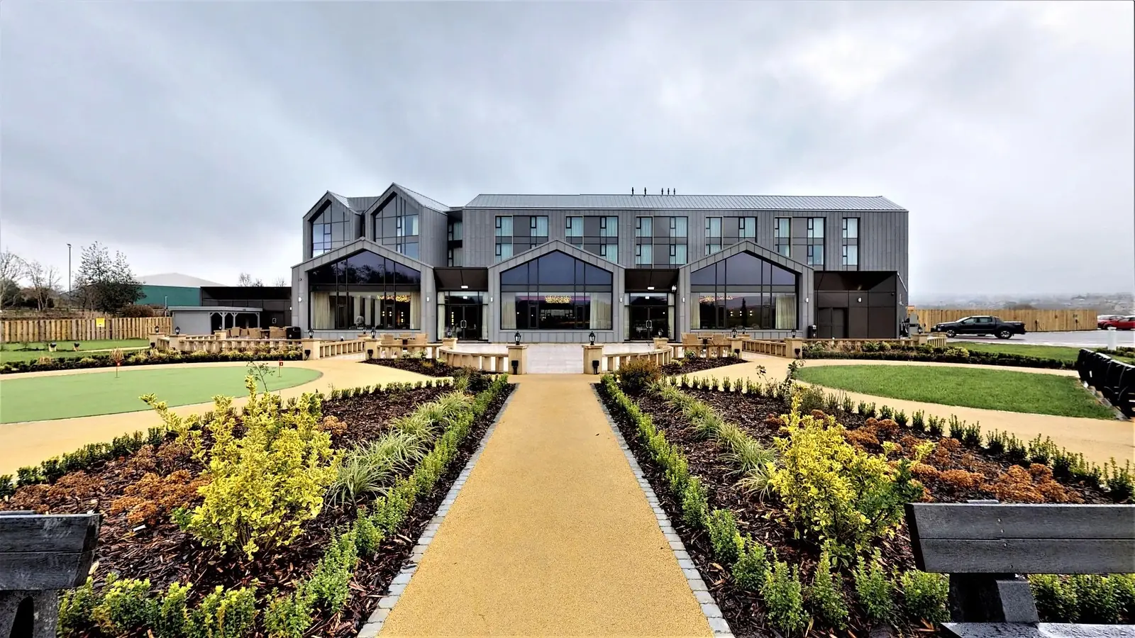 Gardens and terrace at Crow Wood